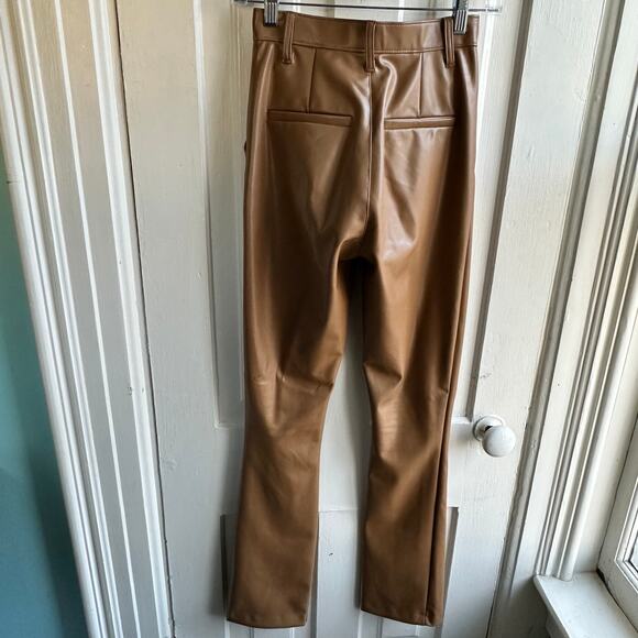Abercrombie & Fitch Vegan Leather The Skinny Ultra High Split Hem Rise Pants - Picture 8 of 10